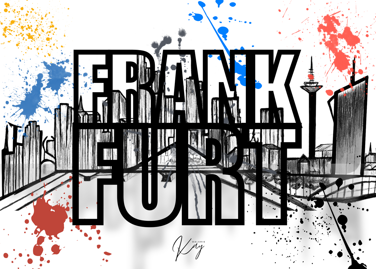 Postcard Frankfurt City Skyline D2