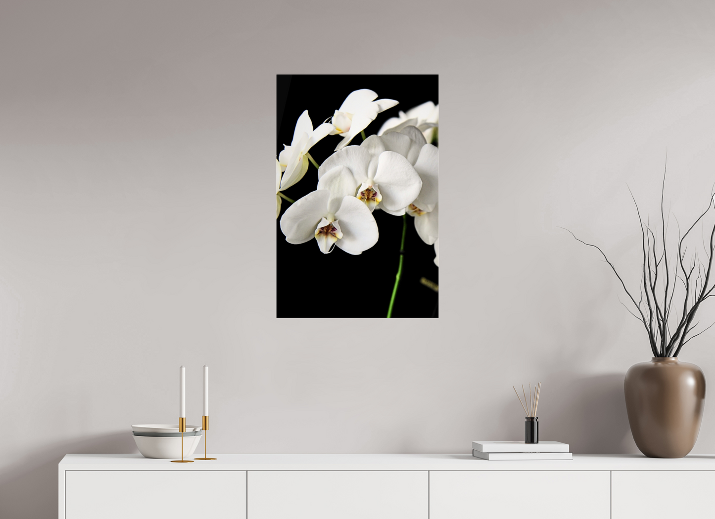 50 x 75 cm, Photo Print Under Acrylic Glass WHITE WHISPER