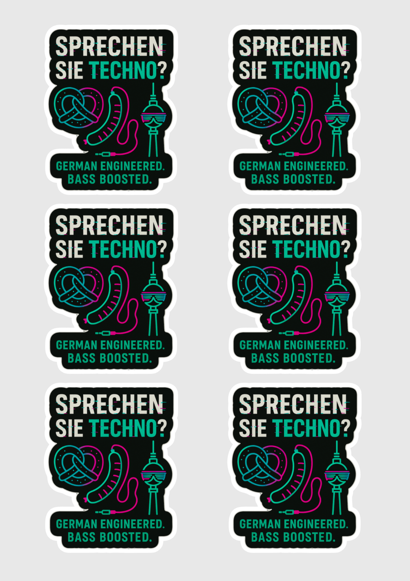 Sprechen Sie Techno? Aufkleberblatt