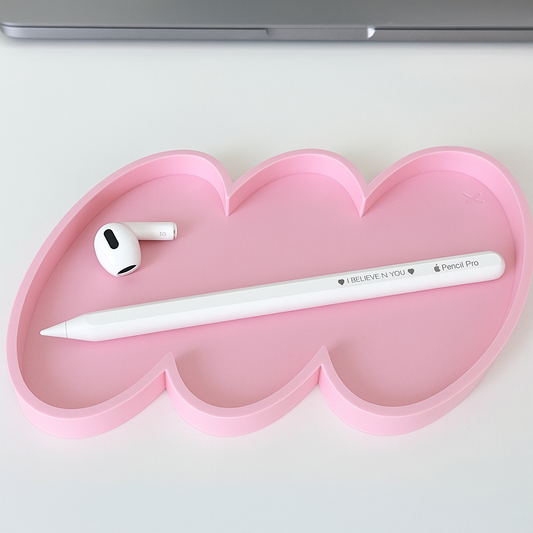3D Printed Scribble Desk Organizer, Pink Aesthetic Tray by Kay Labs