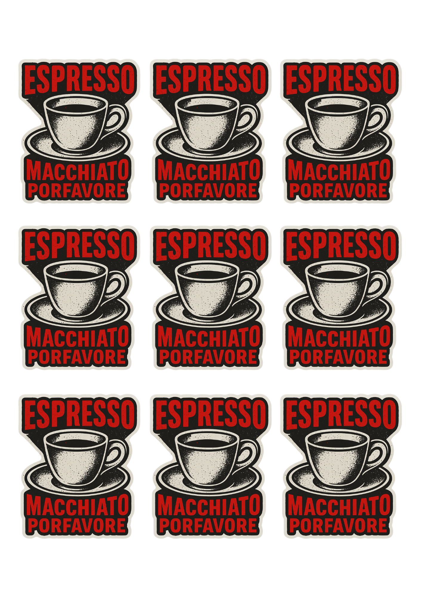 Espresso Macchiato Por Favorite, Aufkleberbogen