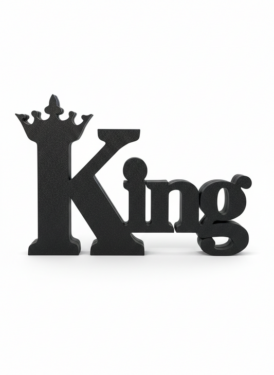 Frameless 3D Printed “King” Photo Frame with Crown – Multi-Color Desk Display Gift