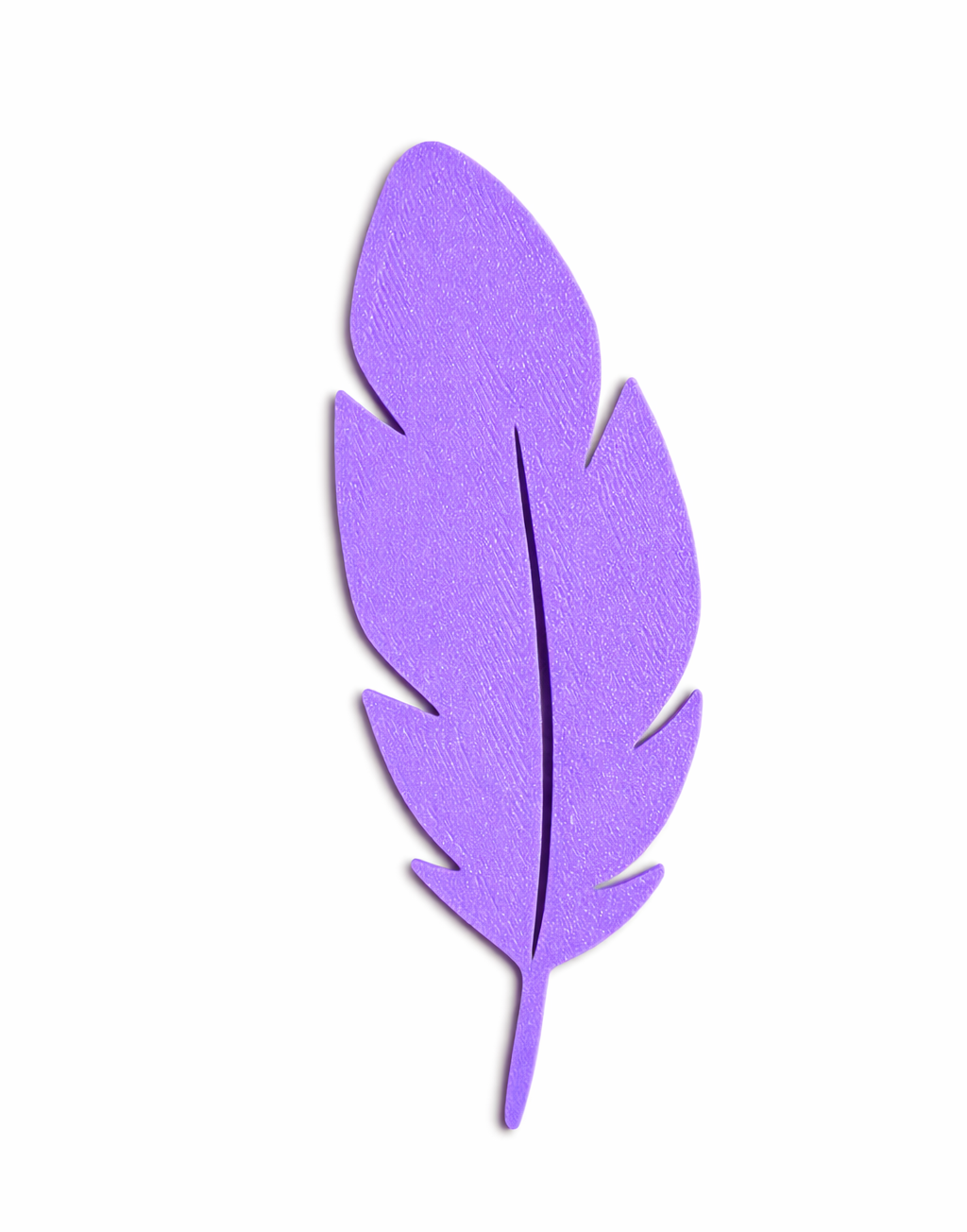 3D Printed Feather Bookmark – Lightweight Purple Plastic Page Marker for Books and Journals