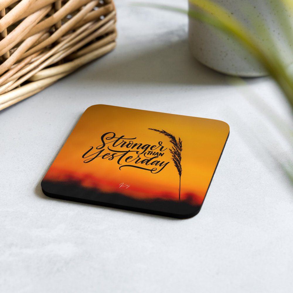 Stronger - Cork-back coaster