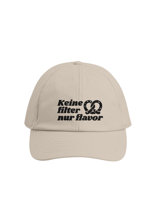 "Keine Filter, Nur Flavor", Organic 6-panel Dad Cap | Beechfield B54N