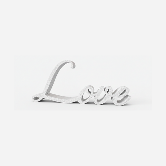 3D Printed Marble Love Sign - Frameless Minimalist Photo Frame & Home Decor