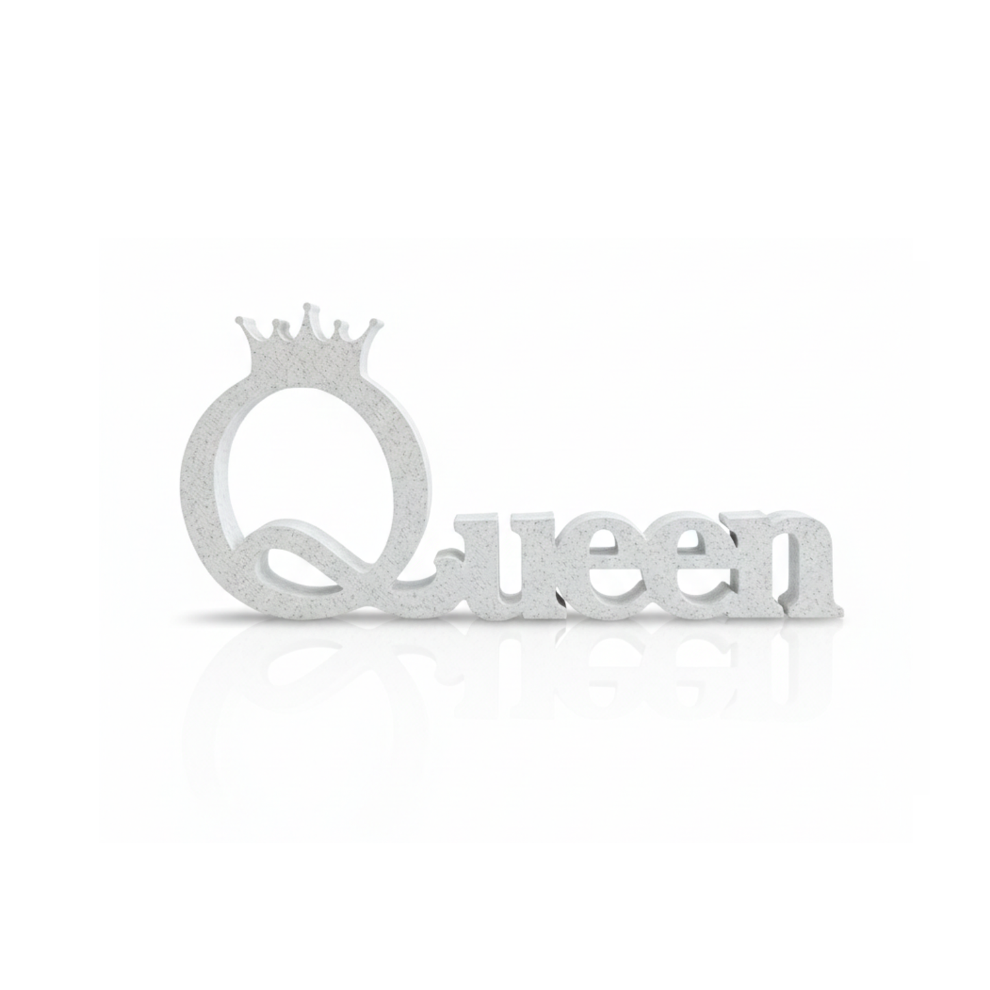 Frameless 3D Printed “Queen” Photo Frame with Crown, Multi-Color Desk Display Gift
