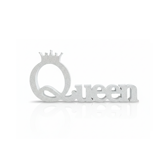 Frameless 3D Printed “Queen” Photo Frame with Crown, Multi-Color Desk Display Gift